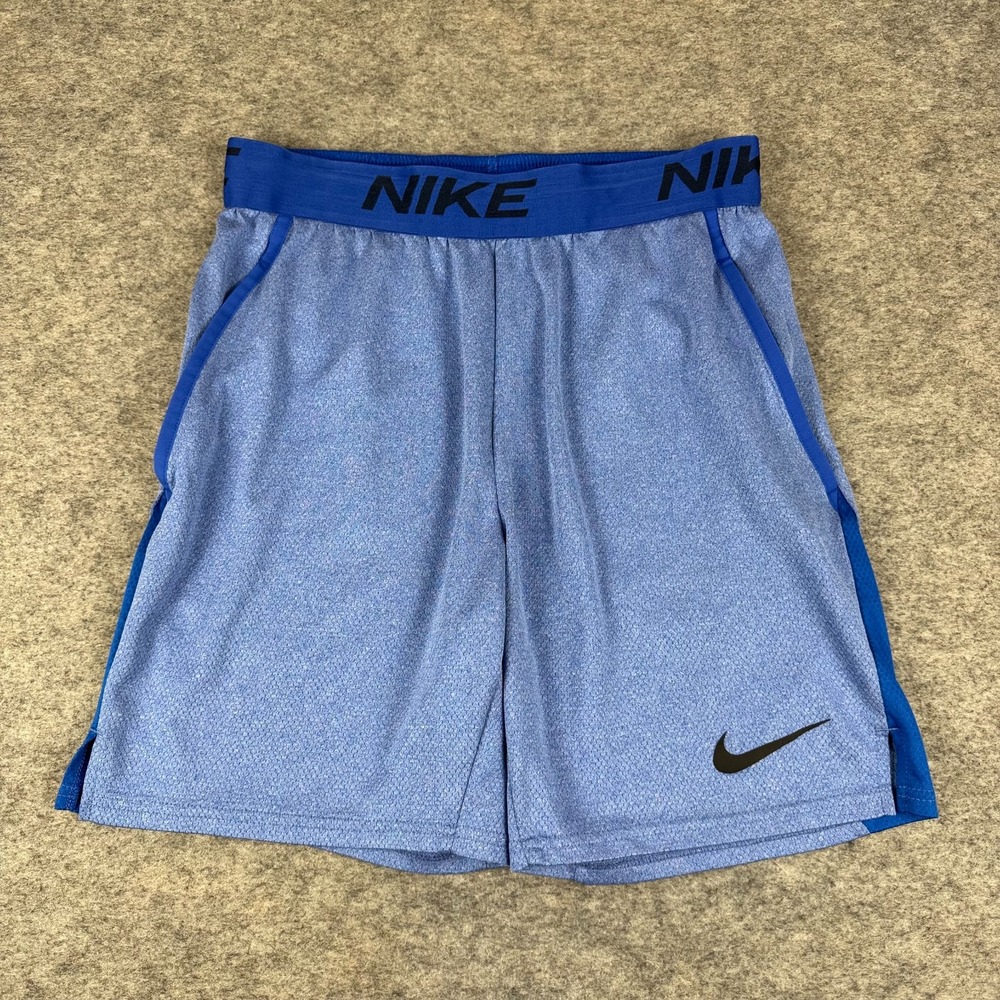 Nike Dri Fit Veneer Training Shorts 7" Pockets Polyester Blue Mens Small S
